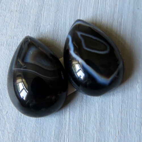 Onyx kapičky10x14 mm, pár č.10 — foto 1