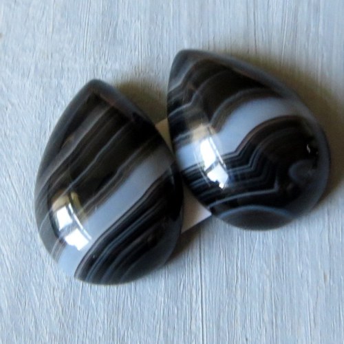 Onyx kapičky10x14 mm, pár č.11 — foto 1