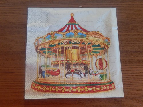 Ubrousek na decoupage - kolotoč