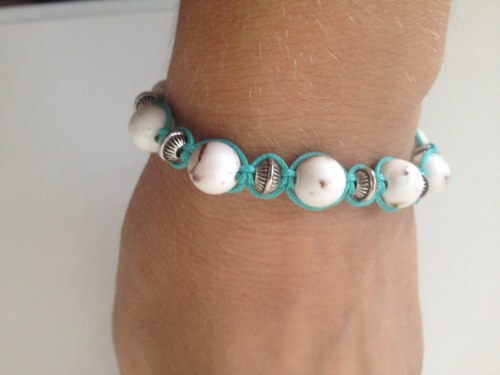 Náramek ala Shamballa - tyrkysový — foto 1