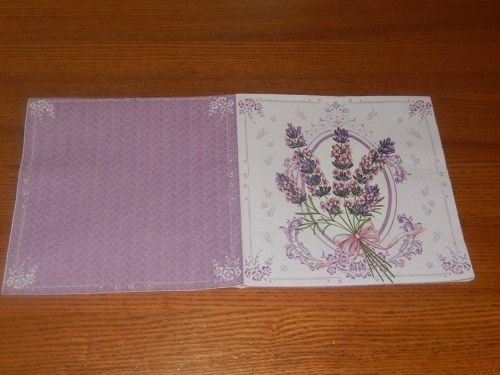Ubrousek na decoupage - svazek levandulí, nové