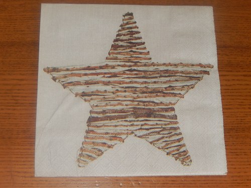 Ubrousek na decoupage - proutěná hvězda