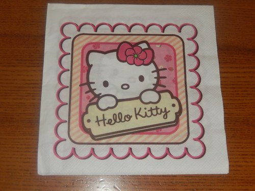 Ubrousek na decoupage - Hello Kitty v rámečku — foto 1