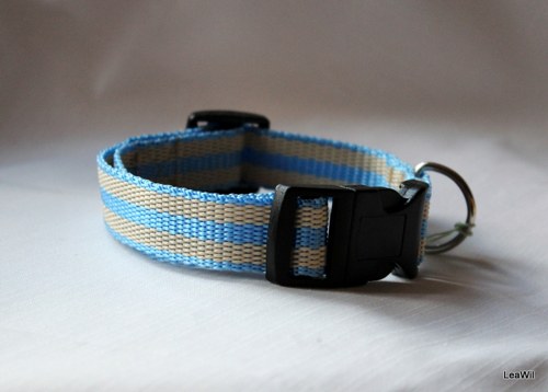 Obojek popruh modro-béž 2,58cm
