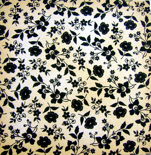 Semišový Tan Floral with Black Flocking_La Crèm — foto 1