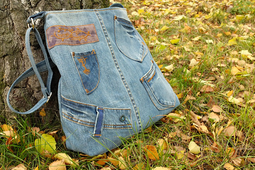 Džínová originální crossbody plus Softshellka — foto 1