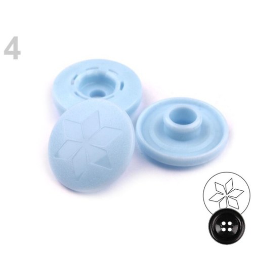 Plastové patentky pr.12,8mm (45sad) - modrá hvězda