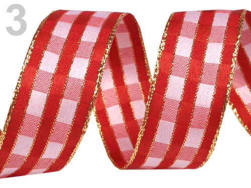 Stuha s drátkem a lurexem (26 mm)
