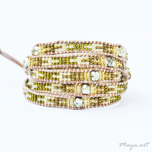 Zlatozelený náramek WRAP BRACELET