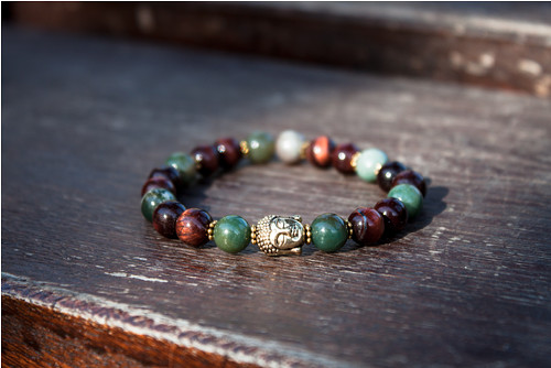 Buddha náramek - býčí oko a achát — foto 1