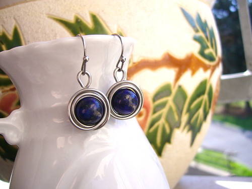 NÁUŠNICE s Lapis lazuli/chir.ocel — foto 1