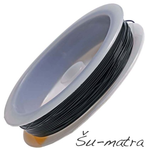 Vlasec silikon elastický černý, 0,5 mm (18 m) — foto 1