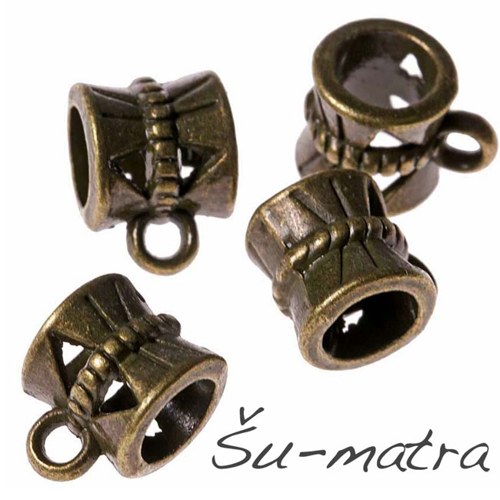 Očko na přívěsek starozlaté , 7x9 mm (5 ks)