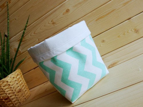 Košíček mentolový chevron — foto 1