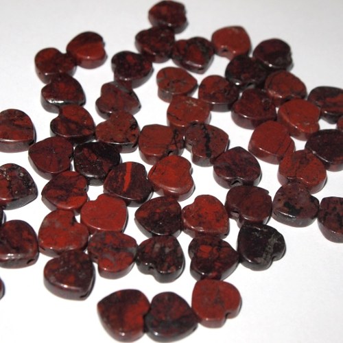 Jaspis brekciový srdce 8x3mm (4ks) — foto 1