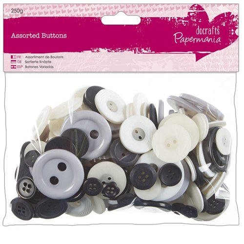 Knoflíky mix - Monochrome (250 g)
