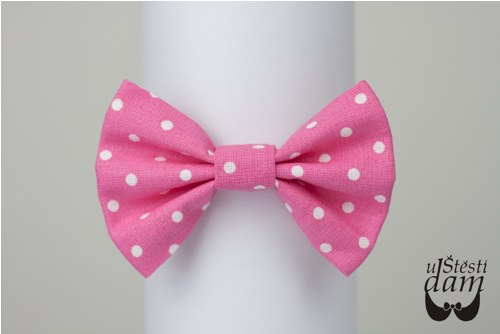 Pánský motýlek "Pink Polka Dots II"