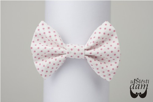 Pánský motýlek "Pink Polka Dots III"