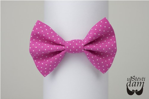 Pánský motýlek "Pink Polka Dots VI"