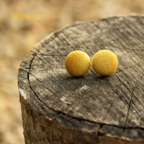 Okrové - buttonkové náušnice — foto 1