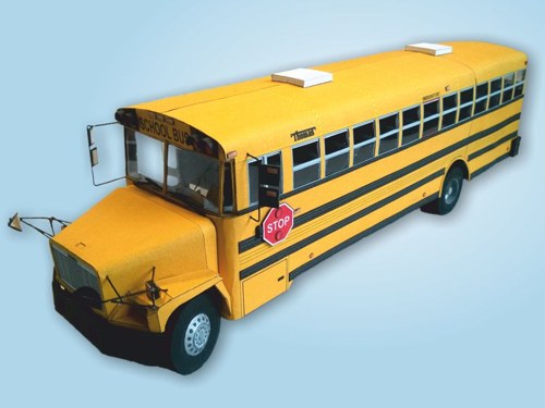 Papírový model - americký školní autobus
