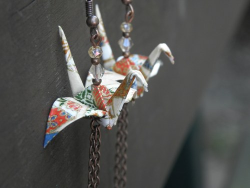 Nežný letec - origami náušnice — foto 1