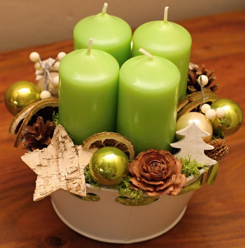 Limetkový adventní svícen II. — foto 1
