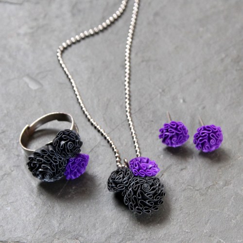 Sada šperků - fialová — foto 1