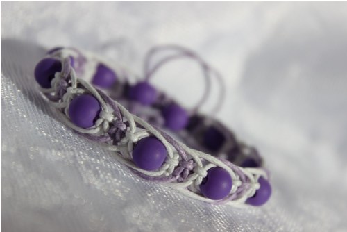 La Lila.. Náramek macramé/shamballa — foto 1
