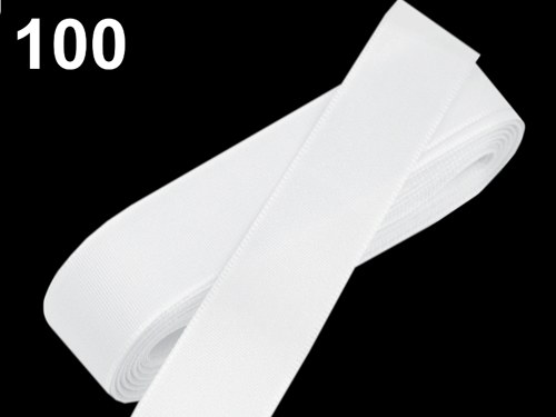 10 m taftové stuhy, barva bílá