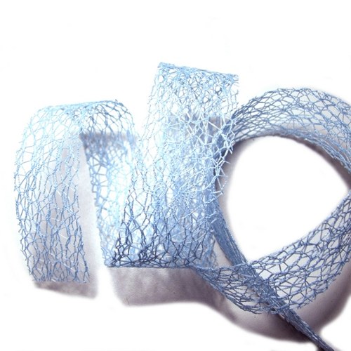 Stuha síťka světle modrá - š. 3 cm; 1 m