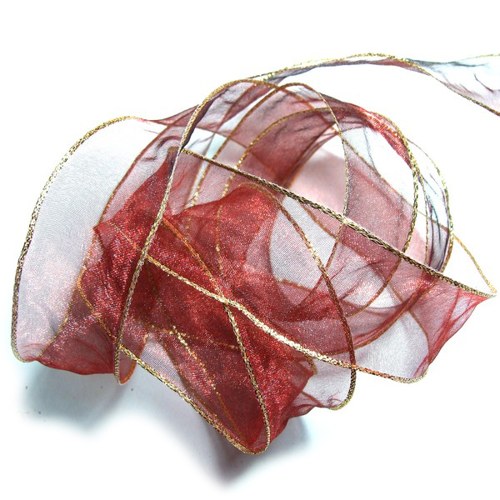 Stuha šifónová bordó - š. 4 cm; 1 m