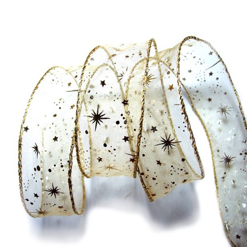Stuha zlatá - š. 4 cm; 1 m — foto 1