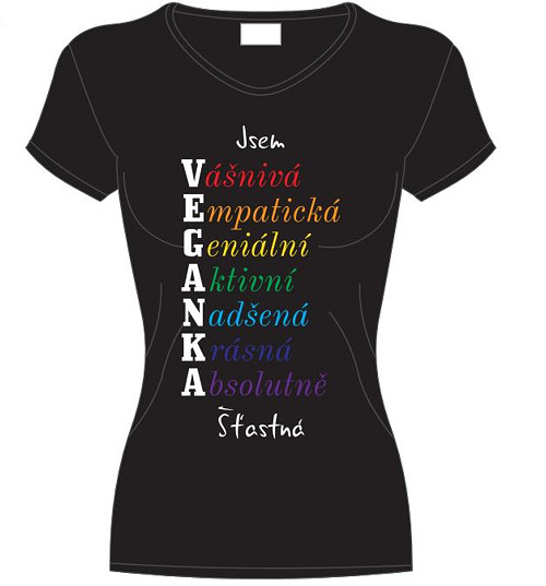 Tričko Veganka - černé — foto 1