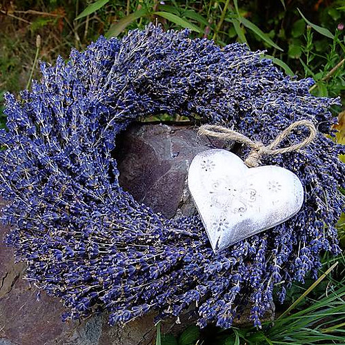 Levandulový věnec - Wood heart — foto 1