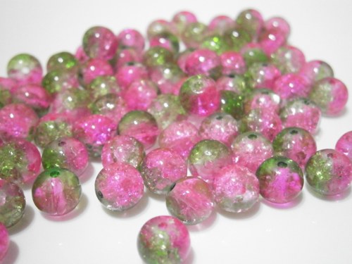 Skleněné praskané korálky - 8mm (15ks)