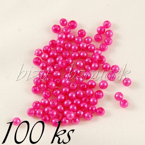 Růžové voskované perle - 3mm - 100ks — foto 1