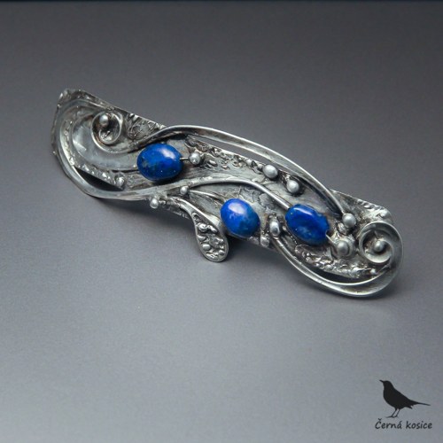 Modropoupě (Lapis lazuli)-spona do vlasů — foto 1