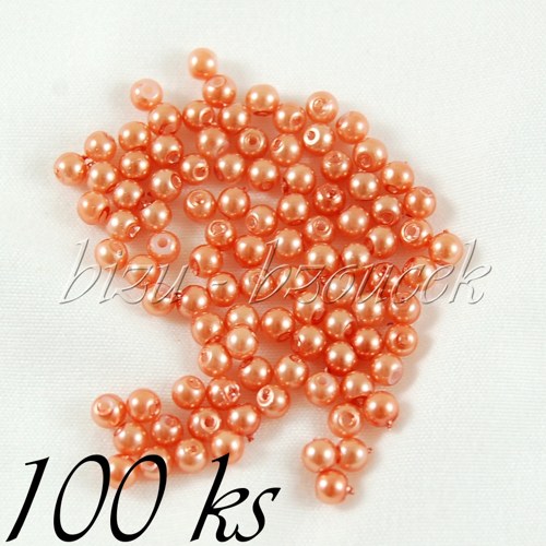 Meruňkové voskované perle - 3mm - 100ks — foto 1