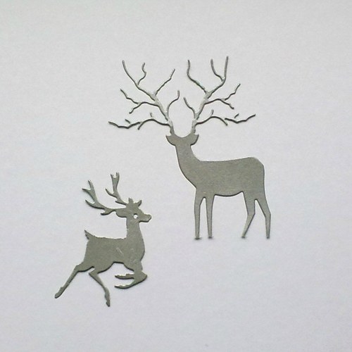 Výsek - Dva jeleni (stříbrná matná)