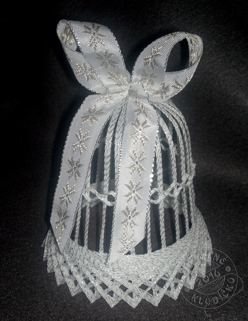 Zvonek BÍLOSTŘÍBRNÝ 11 cm