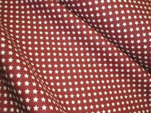 Látka - BORDO + BÍLÉ HVĚZDIČKY — foto 1