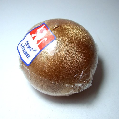Svíčka kulatá zlatá, 8 cm — foto 1