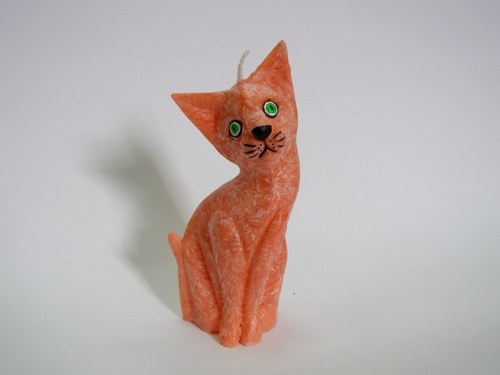 Vonná svíčka - Kočka 15 cm - oranžová