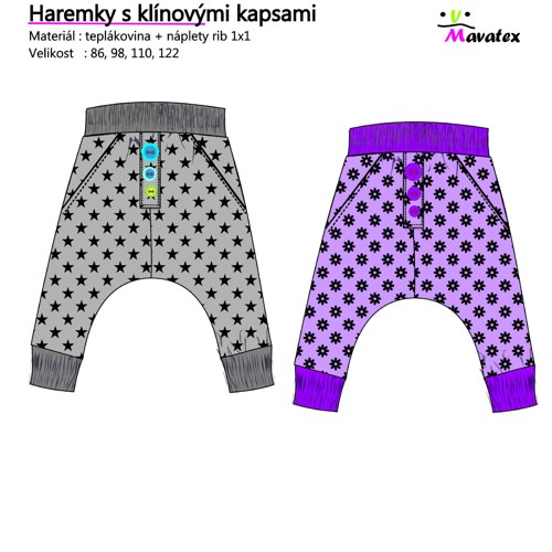 Haremky s klínovými kapsami