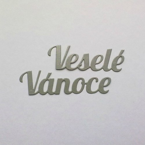Nápis - Veselé Vánoce (stříbrná matná)