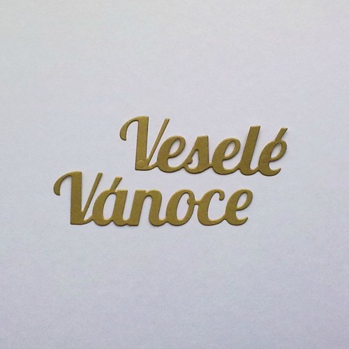 Nápis - Veselé Vánoce (zlatá matná)