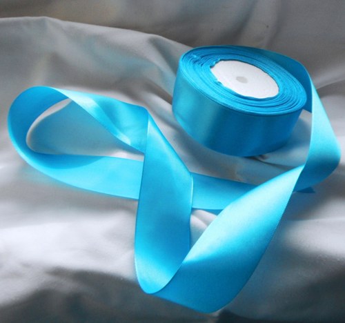 Stuha atlasová jednolící 40mm- tyrkysová