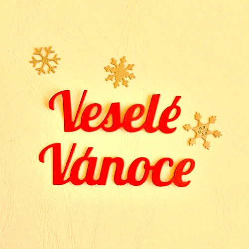 Papírový výsek - Veselé Vánoce červená