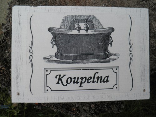 Vintage cedulka "Koupelna "